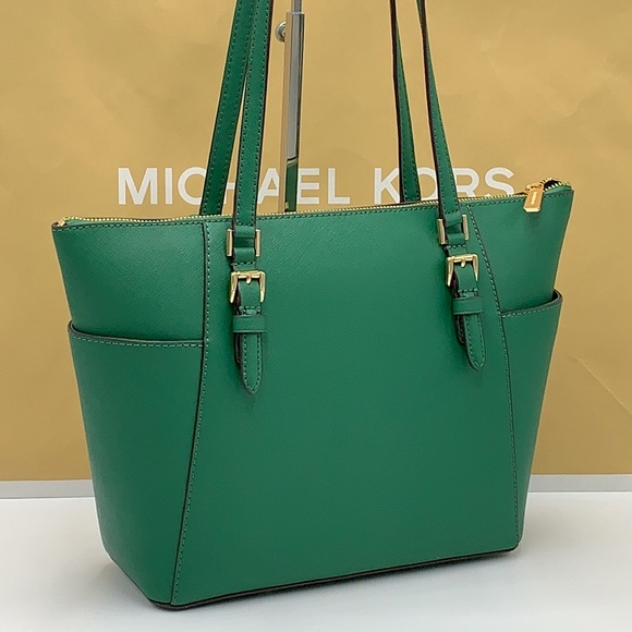 MICHAEL KORS CHARLOTTE LARGE TOP ZIP TOTE PALMETTO GREEN COLOR - Picture 3 of 15